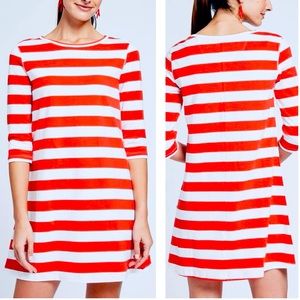 Tyler Boe Alexa Striped Super Soft‎ Pink & White Tunic Flared Dress Size Medium